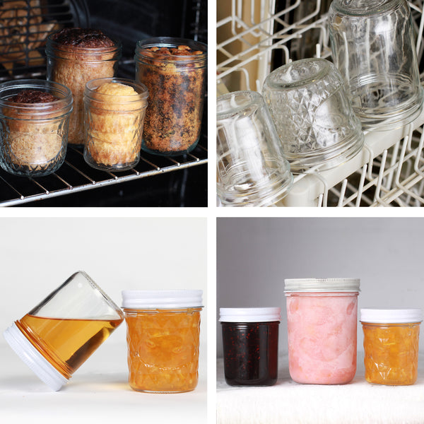 megusta!® 12 Einmachgläser Diamantmuster | 200 ml | Deckel weiß | für Marmelade, Dessert, Kräuter, Tee, Wattepads