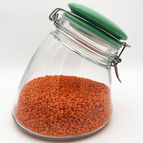 megusta!® Vorratsglas 1200 ml | Deckel Keramik grün | Kaffeeglas, Müsliglas, Bonbonglas | luftdicht durch dicken Bügelverschluss + Silikonring