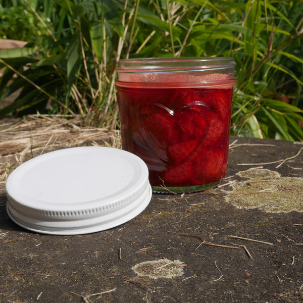megusta!® 6 Einmachgläser mit Herz im Glas | 300 ml | weißer Deckel | für Marmelade, Chutney, Pesto, Süssigkeiten, Dessert, Suppen, Saucen
