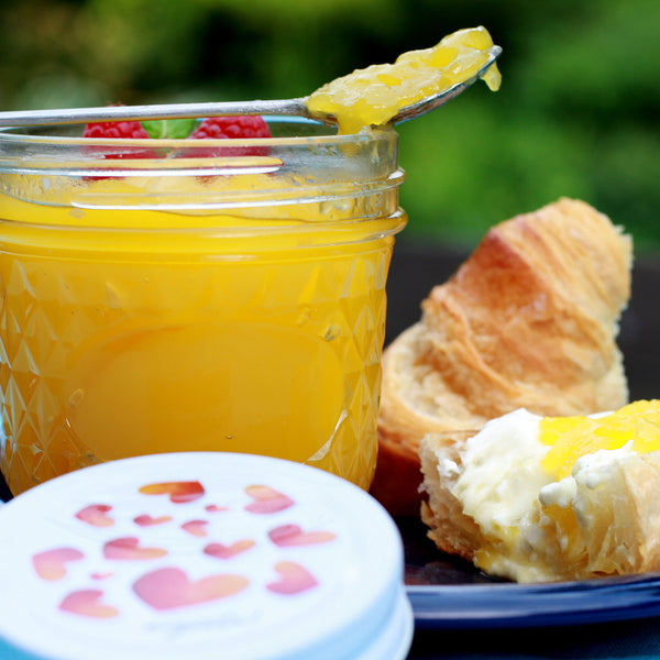 megusta!® 6 Einmachgläser mit Diamantmuster | 200-270 ml | Deckel Herzmuster | für Marmelade, Pesto, Chutney | Backen + Einfrieren | + Etiketten