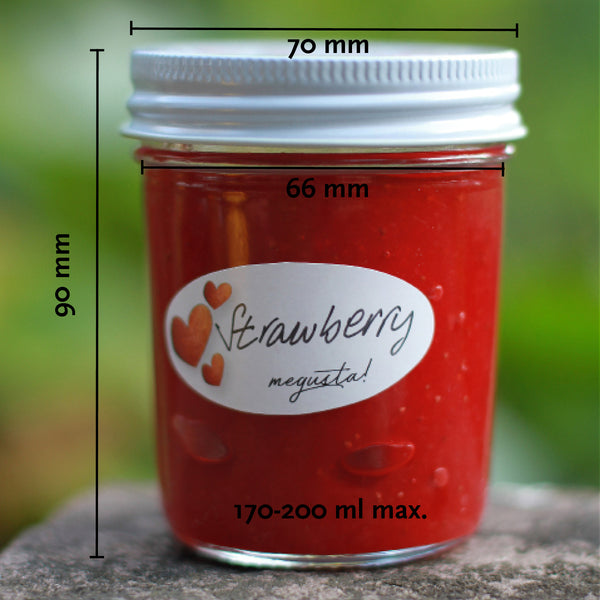 megusta!® 16 Einmachgläser klar | 200 ml | Deckel weiß | für Marmelade, Dessert, Kräuter, Tee